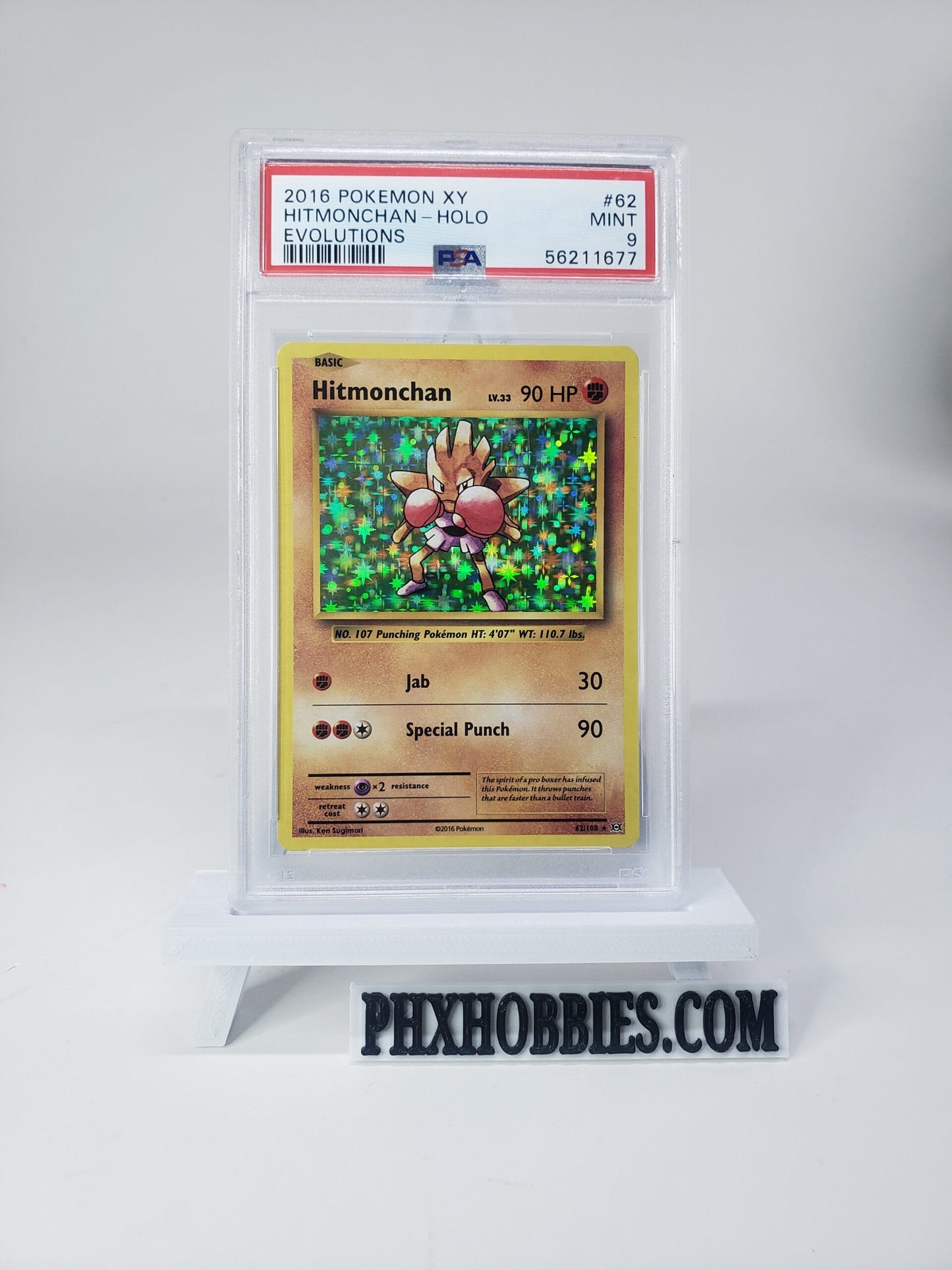 Hitmonchan – Holo – 62/108 (XY Evolutions) – PSA 9 Graded Card